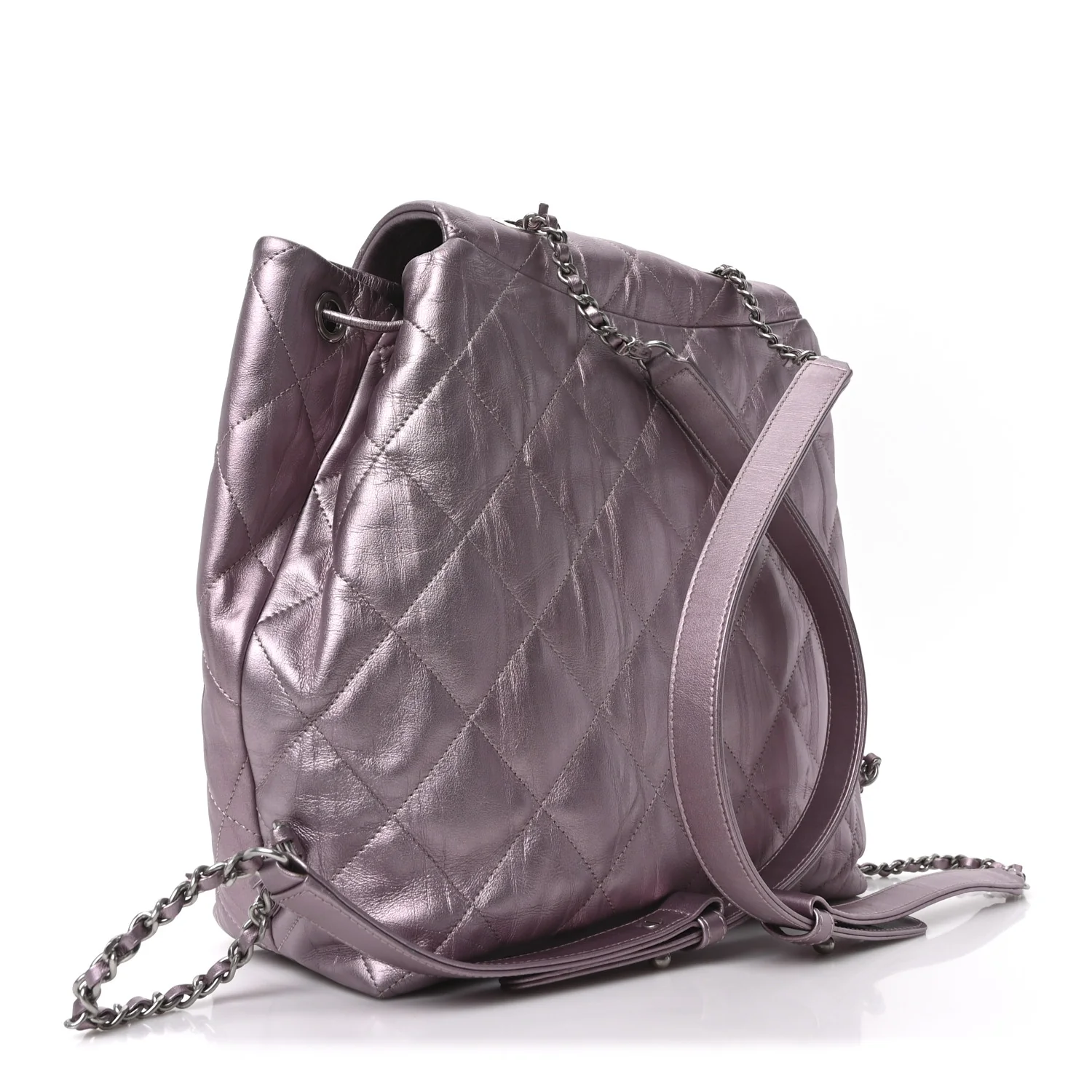 Iridescent Calfskin Quilted Ground Control Backpack Pink - Image 3