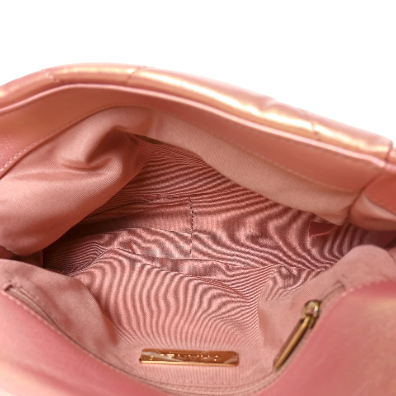 Iridescent Calfskin Quilted Medium Chanel 19 Flap Pink - Image 5