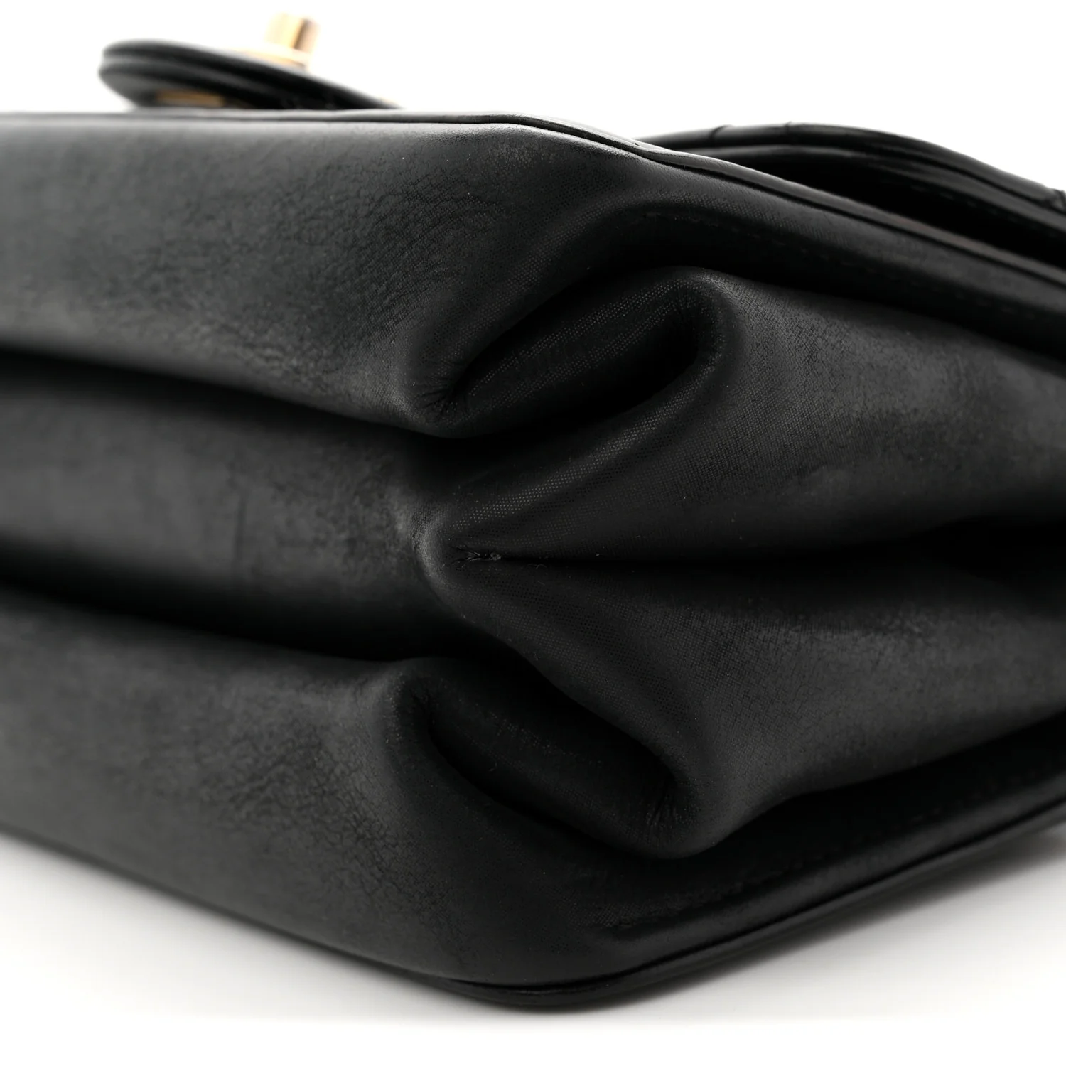 Iridescent Calfskin Quilted Mini Straight Lined Flap Black - Image 10