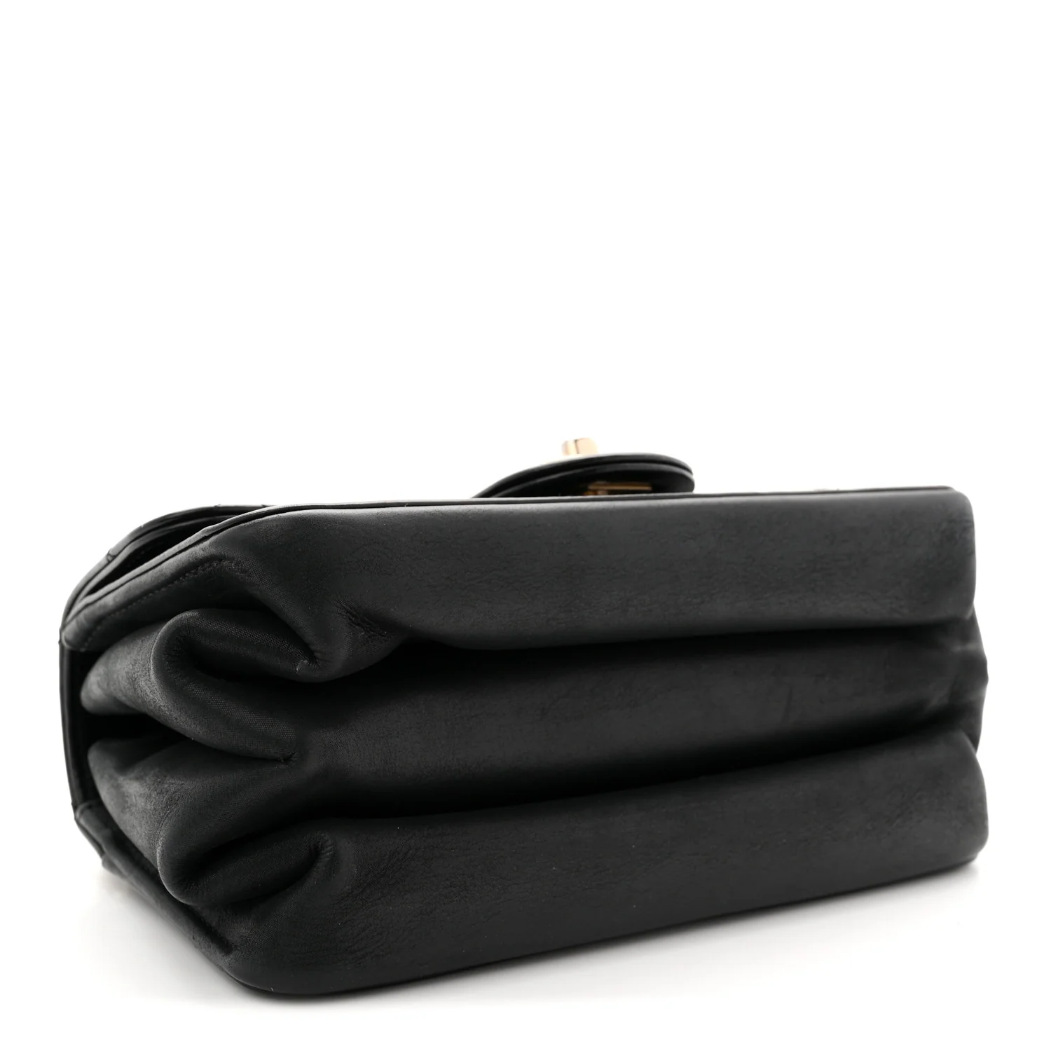 Iridescent Calfskin Quilted Mini Straight Lined Flap Black - Image 4