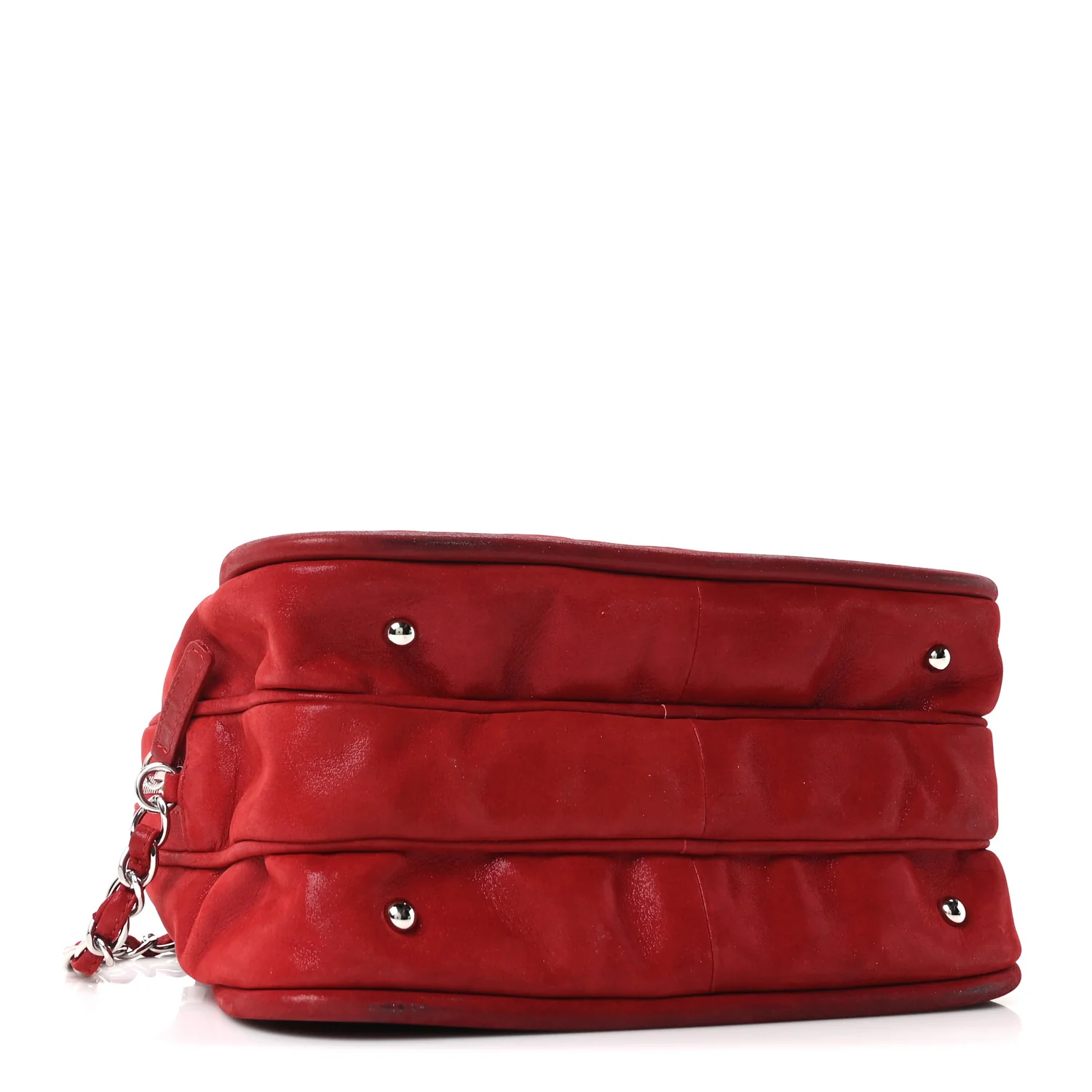 Iridescent Calfskin Quilted Relax CC Camera Case Red - Image 6