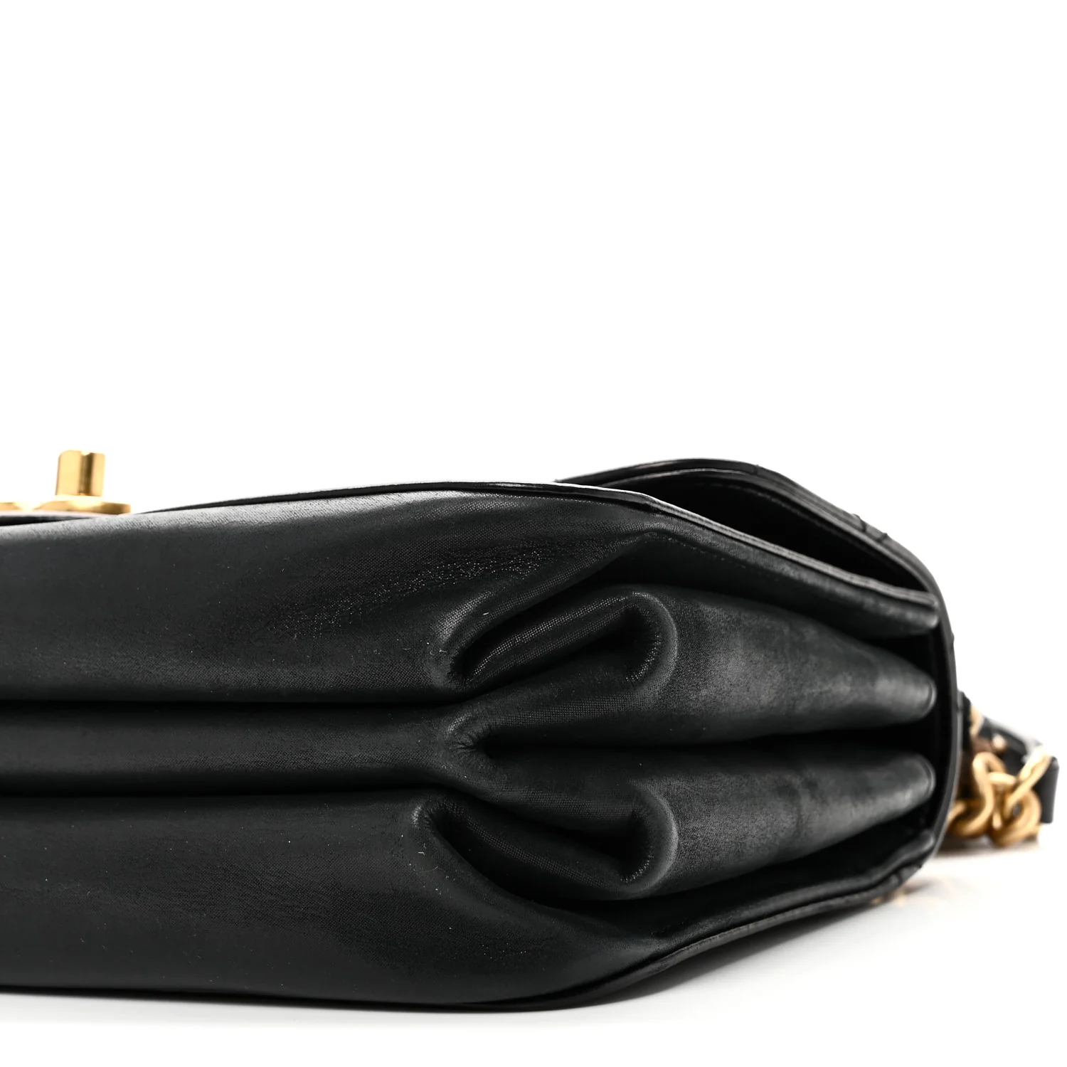 Iridescent Calfskin Quilted Small Straight Lined Flap Black - Image 10