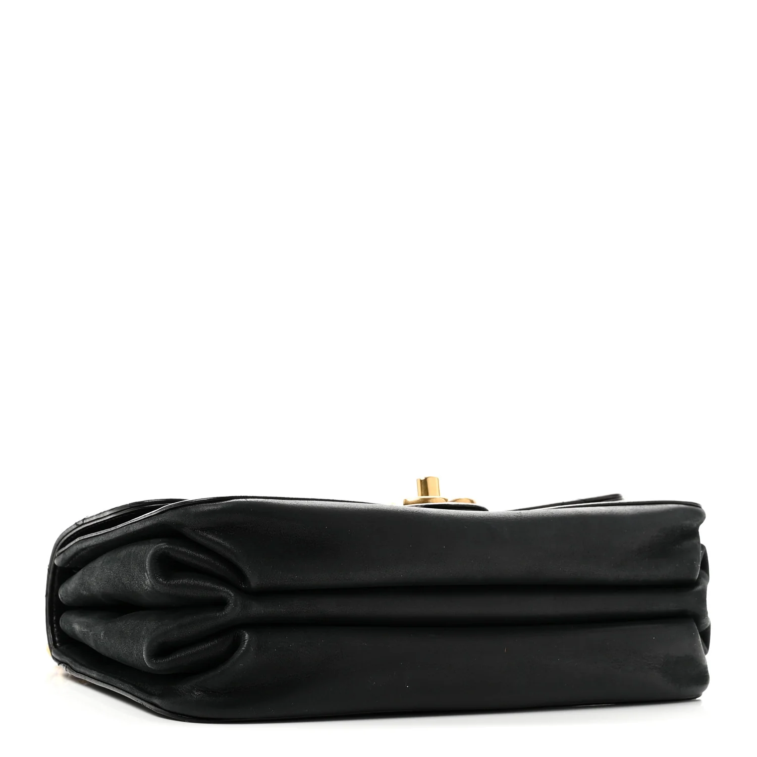 Iridescent Calfskin Quilted Small Straight Lined Flap Black - Image 4