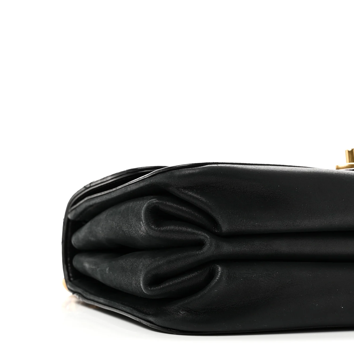 Iridescent Calfskin Quilted Small Straight Lined Flap Black - Image 9