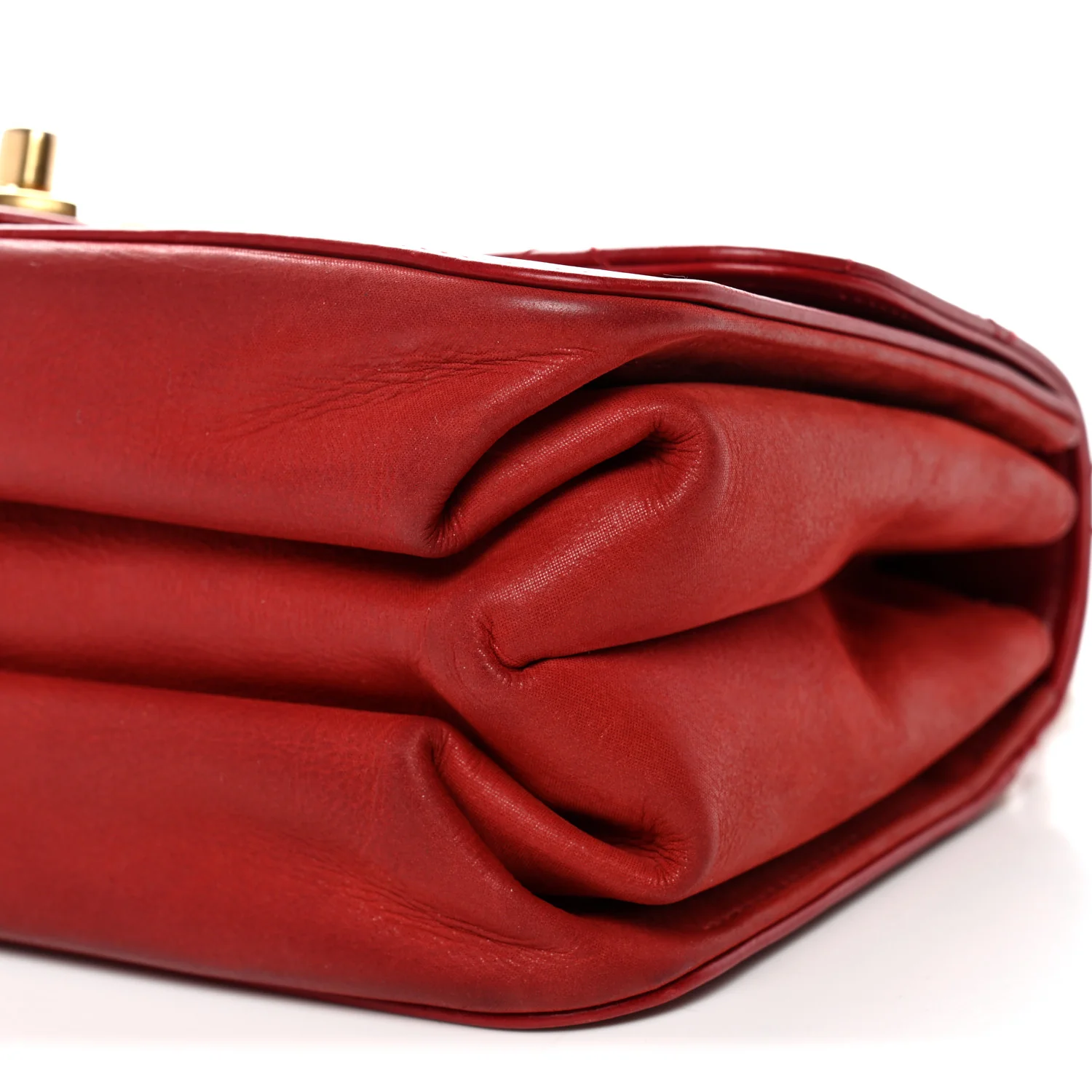 Iridescent Calfskin Quilted Small Straight Lined Flap Red - Image 10