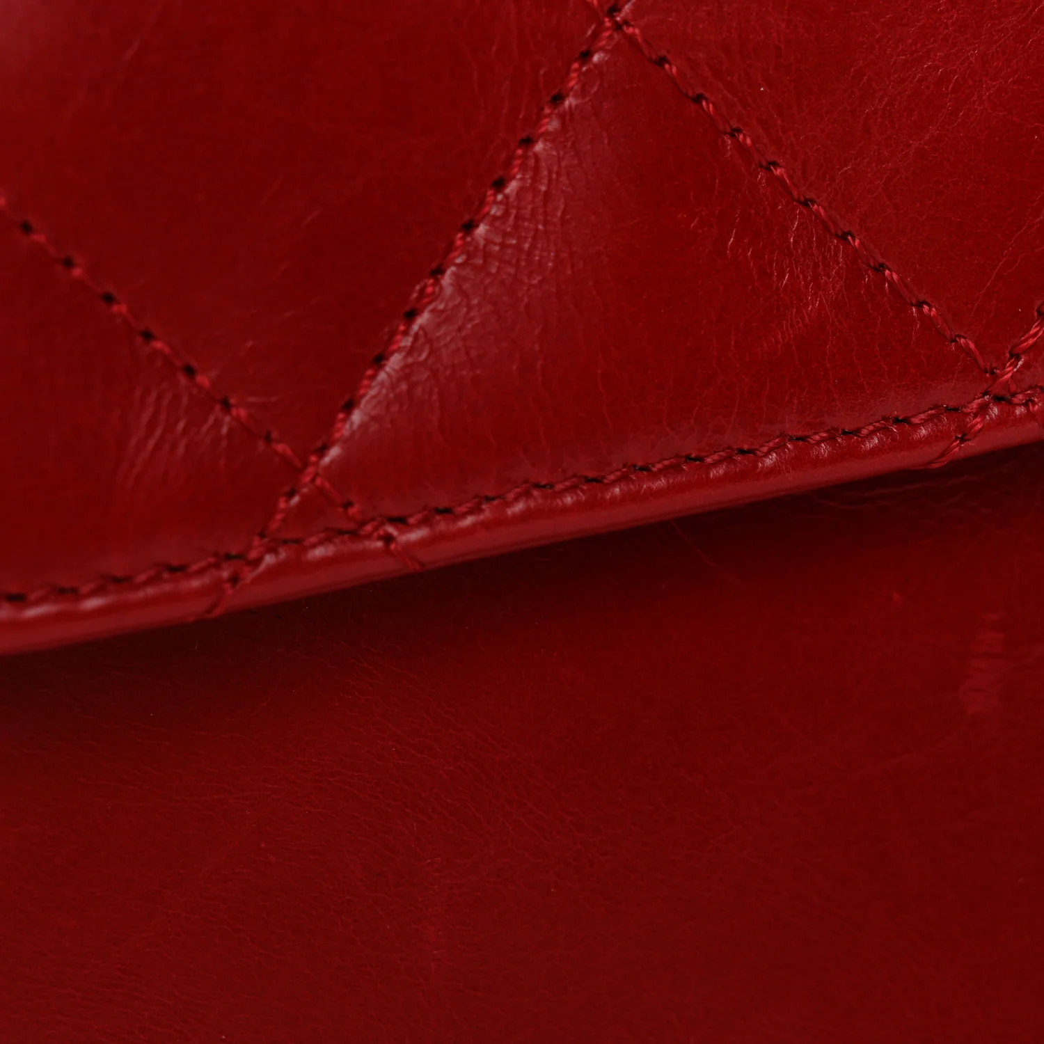Iridescent Calfskin Quilted Small Straight Lined Flap Red - Image 11