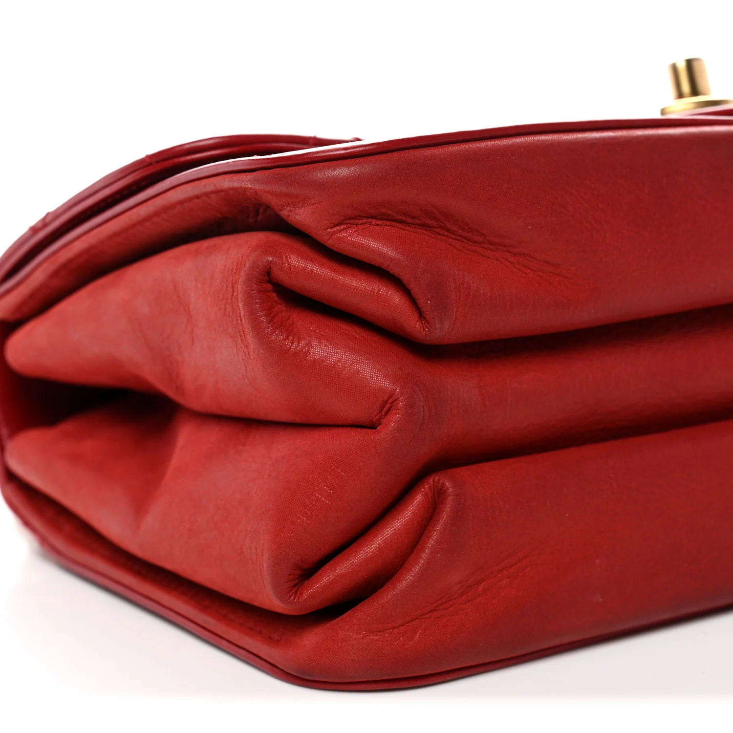 Iridescent Calfskin Quilted Small Straight Lined Flap Red - Image 9