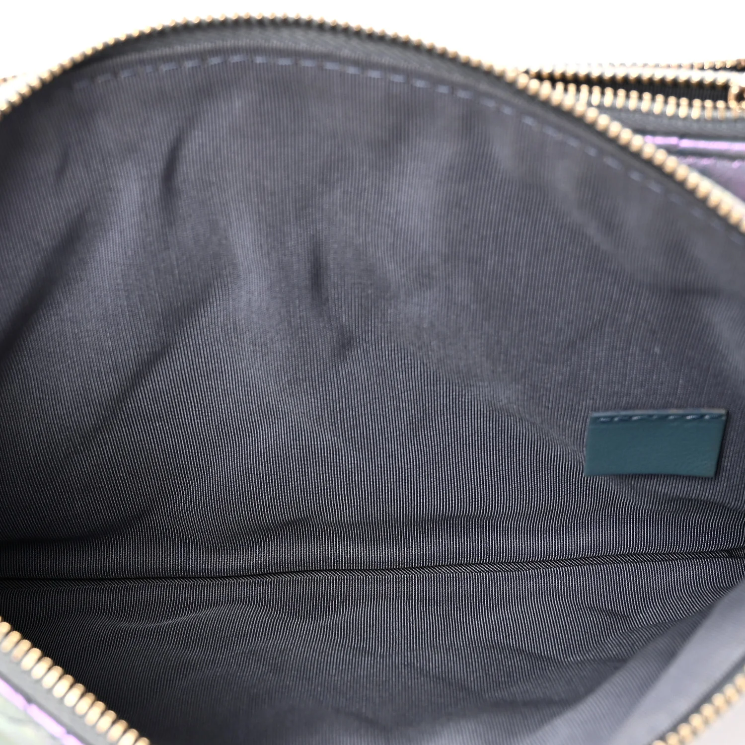 Iridescent Crumpled Calfskin Trio Cosmetic Case Purple - Image 7