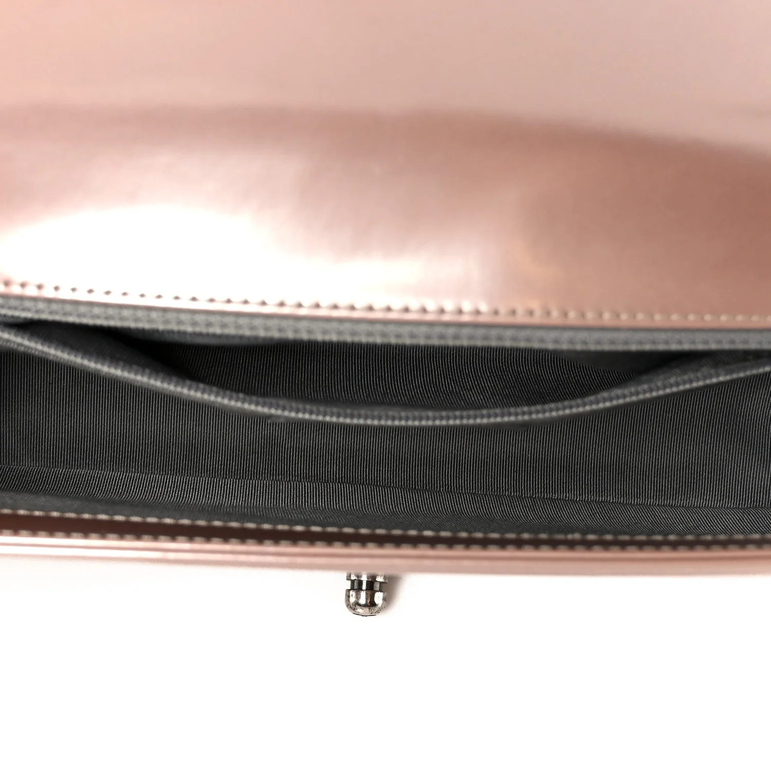 Iridescent Glazed Calfskin Medium Boy Flap Light Pink - Image 5