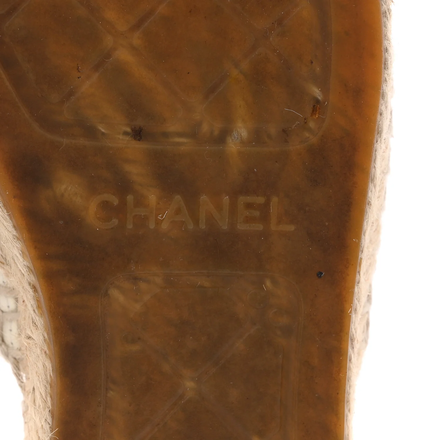 Iridescent Goatskin CC Espadrille Mules 38 Ivory Black - Image 7