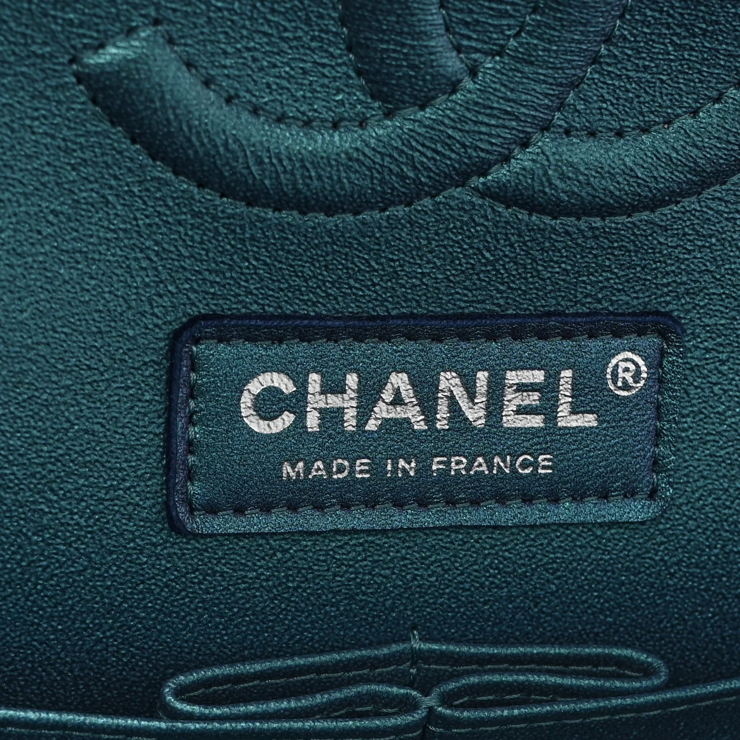 Iridescent Lambskin Quilted Medium Double Flap Turquoise - Image 6
