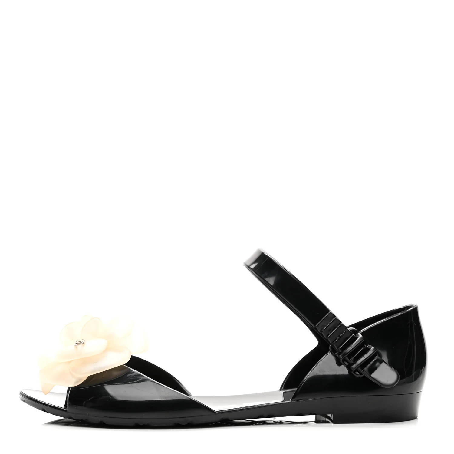 Jelly Camellia Sandals 35 Black Ivory