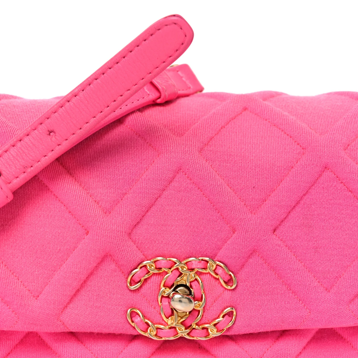 Jersey Quilted Chanel 19 Waist Bag Pink - Image 7