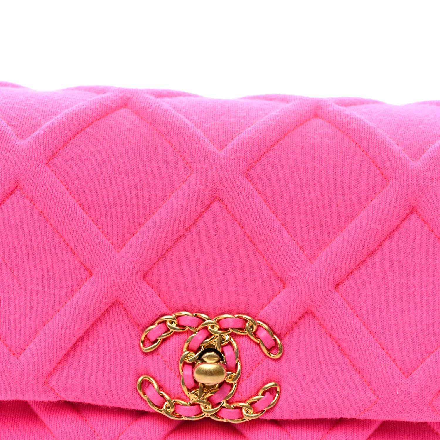 Jersey Quilted Chanel 19 Waist Bag Pink - Image 8