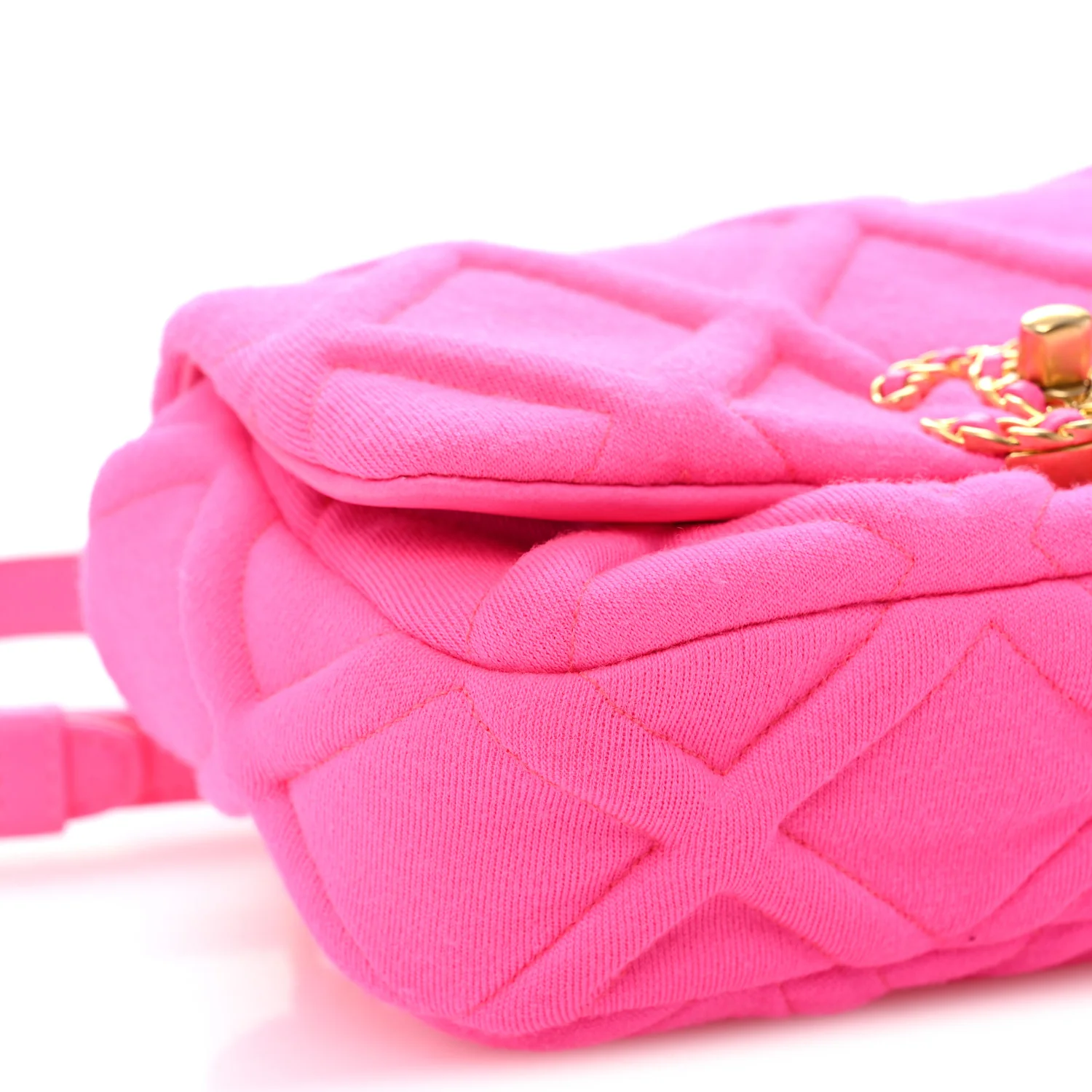 Jersey Quilted Chanel 19 Waist Bag Pink - Image 9