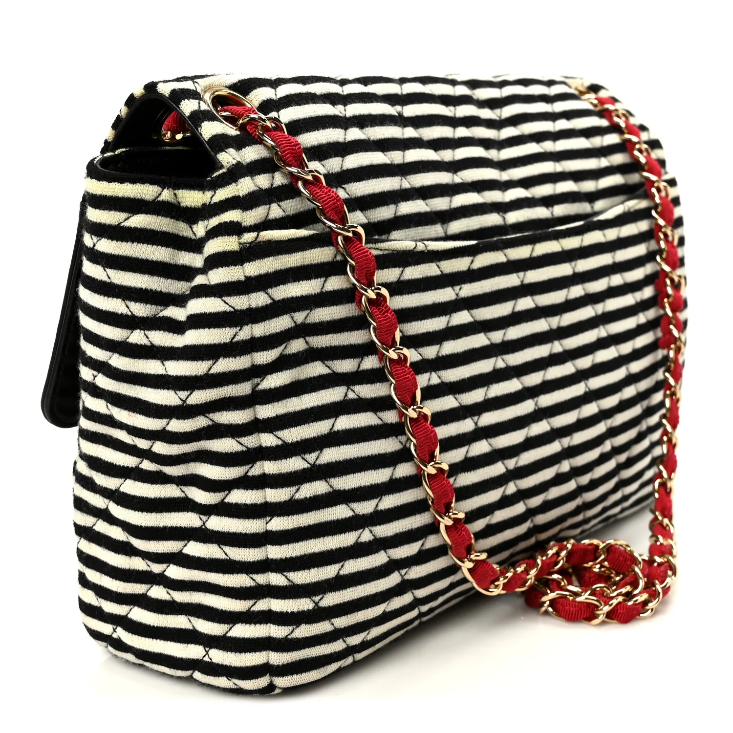 Jersey Quilted Jumbo Coco Sailor Flap Navy White Red - Image 3