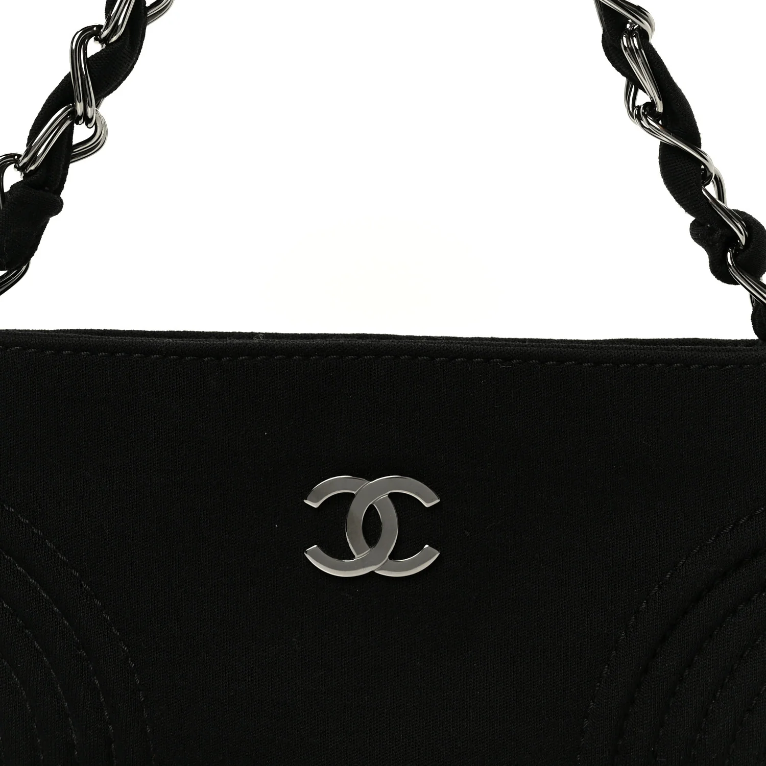 Jersey Quilted Mini Shoulder Bag Black - Image 8