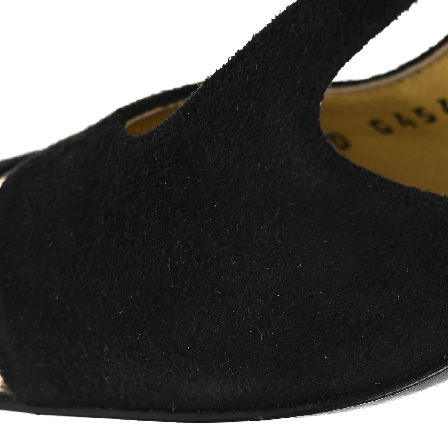 Kid Suede Metallic Lambskin Cap Toe CC Slingback Pumps 40 Black Gold - Image 11