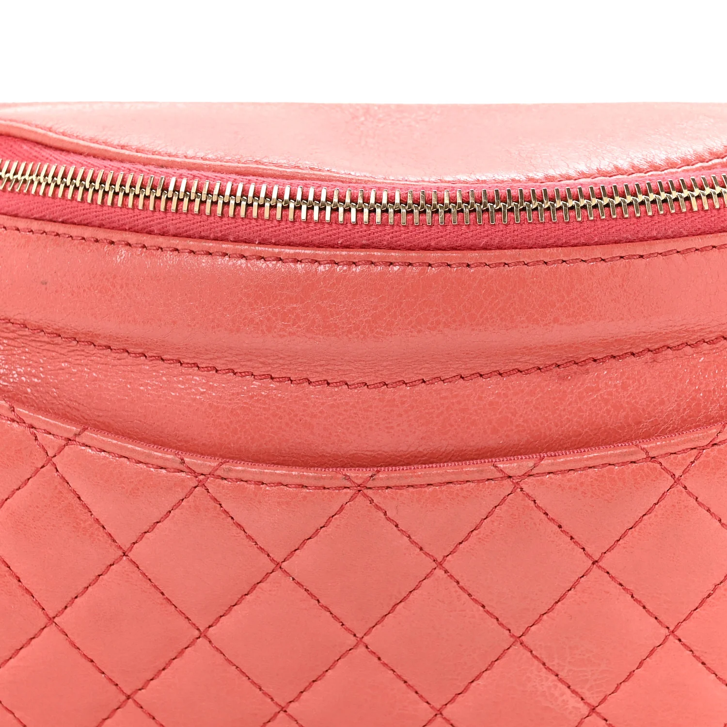 Lambskin Bi Quilted Waist Bag Fanny Pack Pink - Image 8