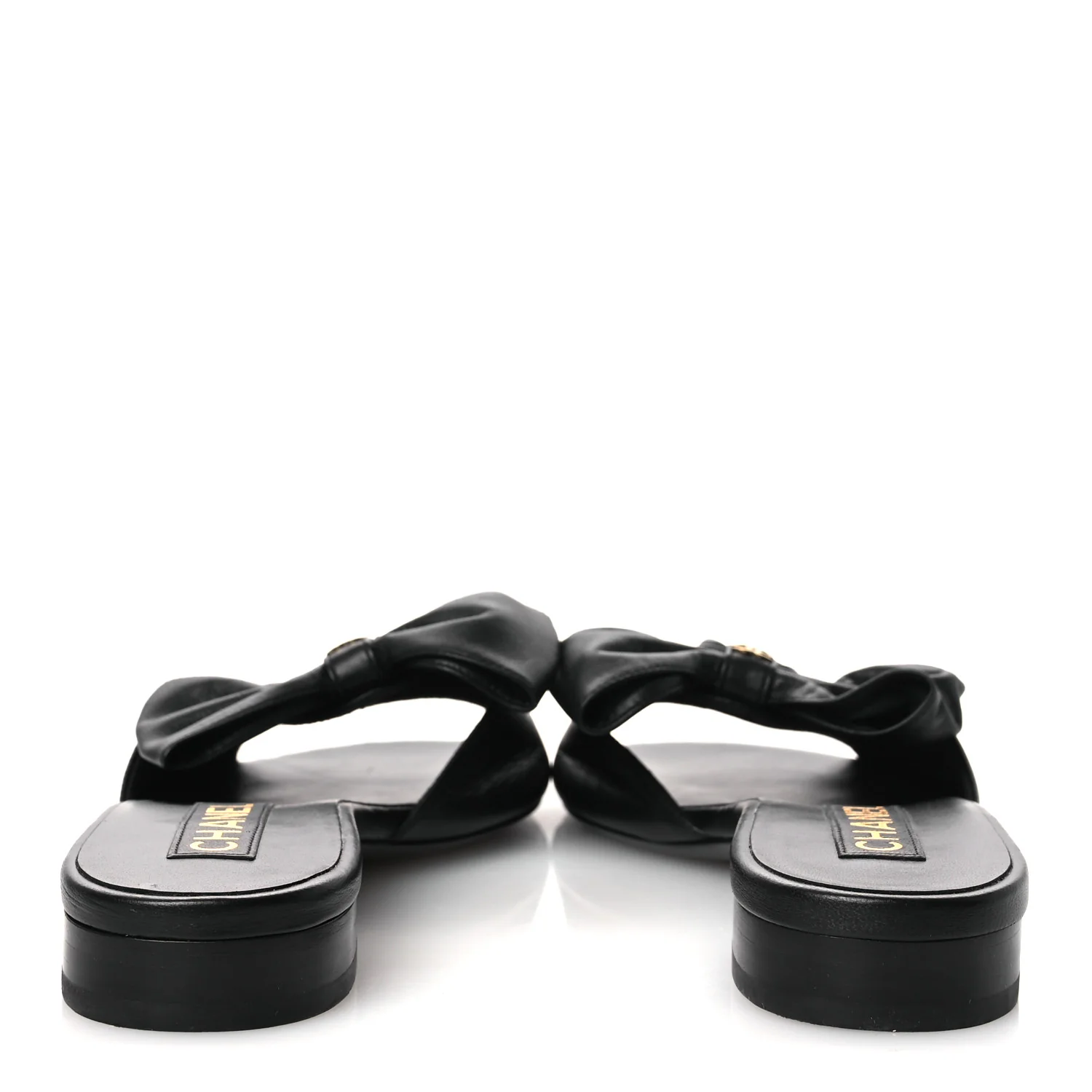 Lambskin Bow CC Mules 39.5 Black - Image 6
