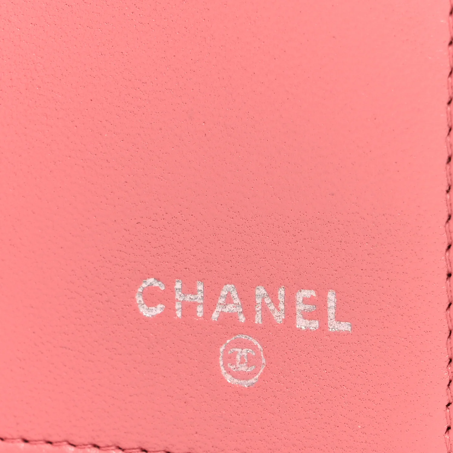 Lambskin Camellia Embossed Large Brilliant Flap Wallet Pink - Image 6