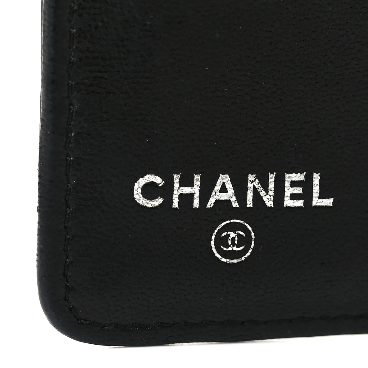 Lambskin Camellia Embossed Yen Wallet Black - Image 6
