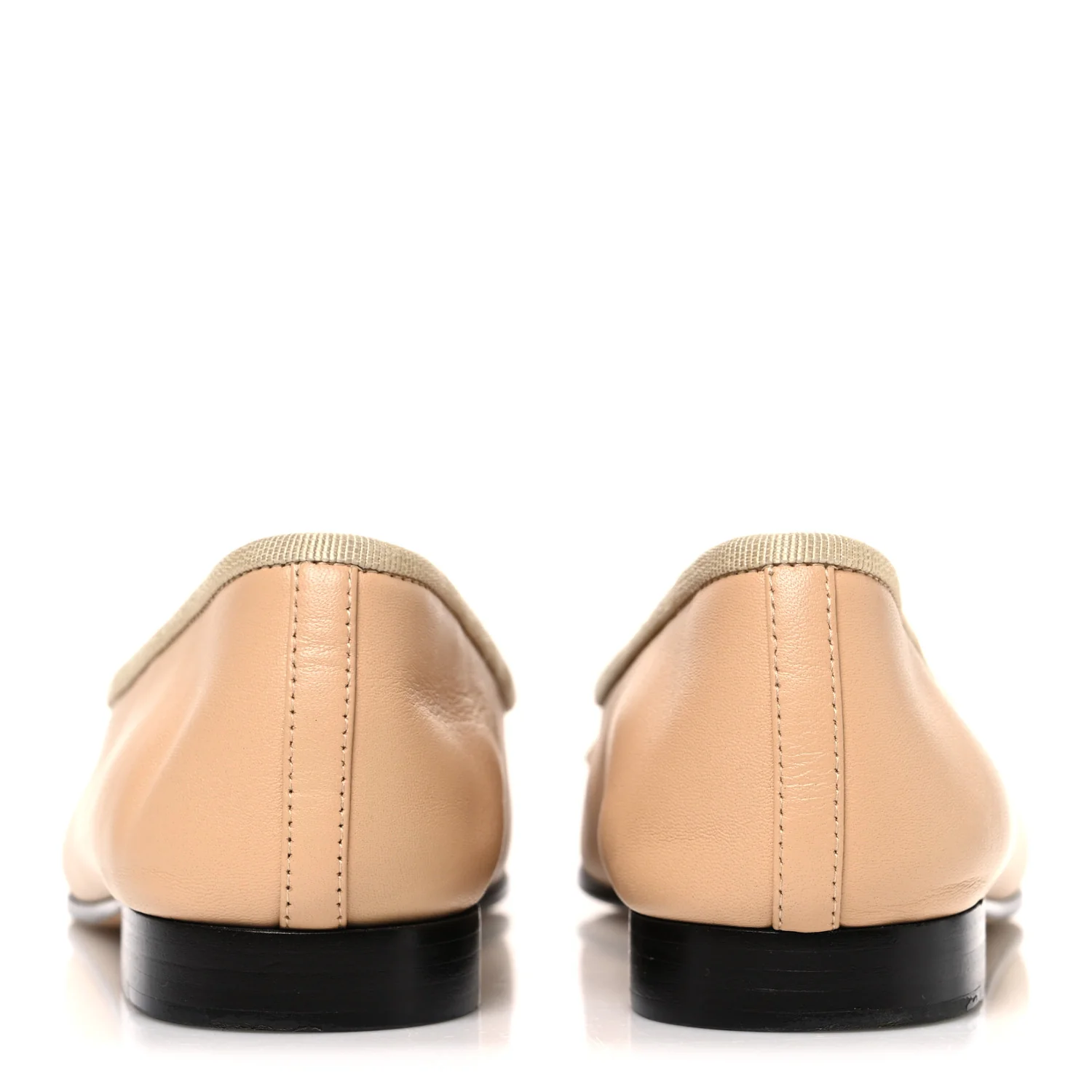 Lambskin Cap Toe CC Ballerina Flats 36 Beige Black - Image 6
