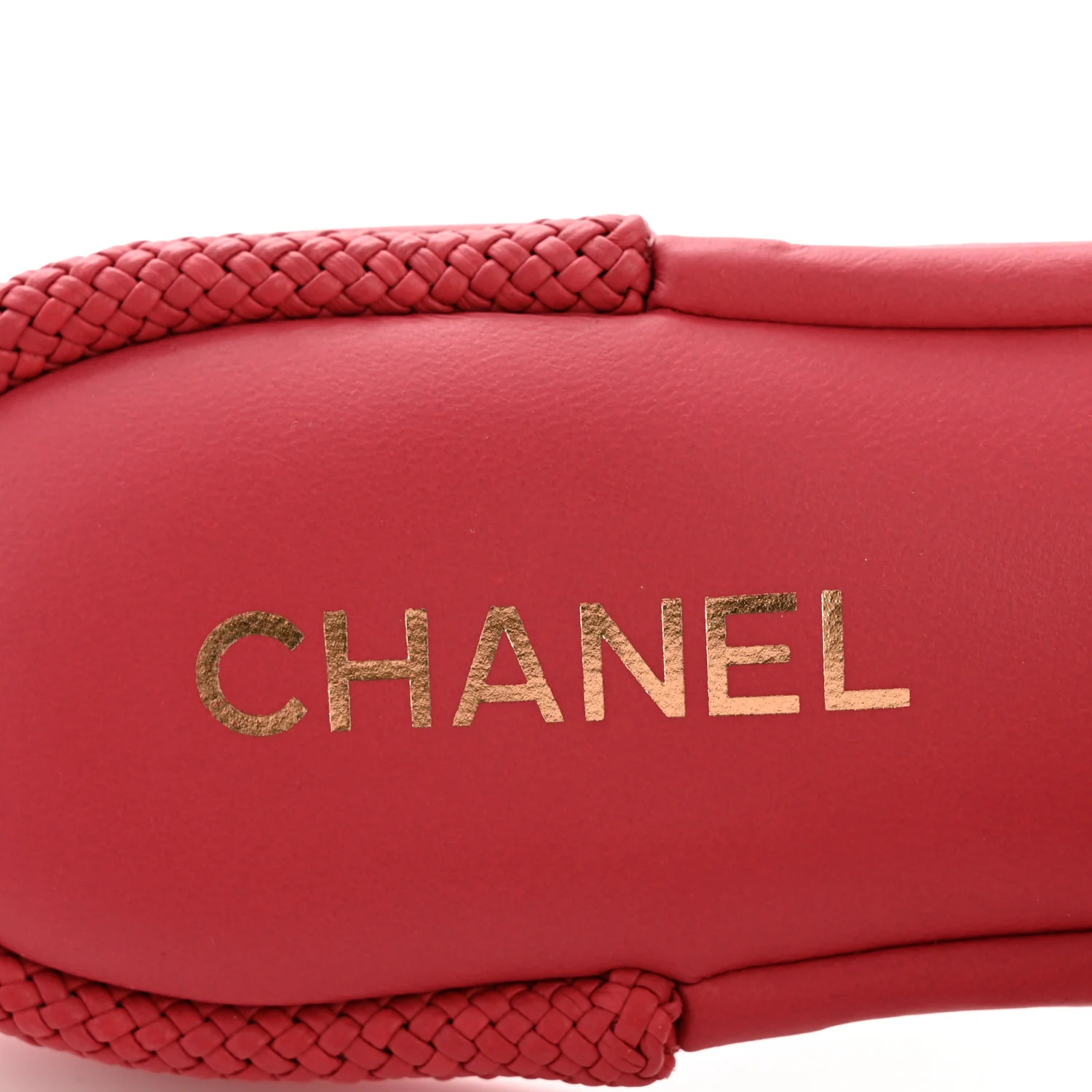 Lambskin CC Braided Mules 39 Red Pink - Image 8