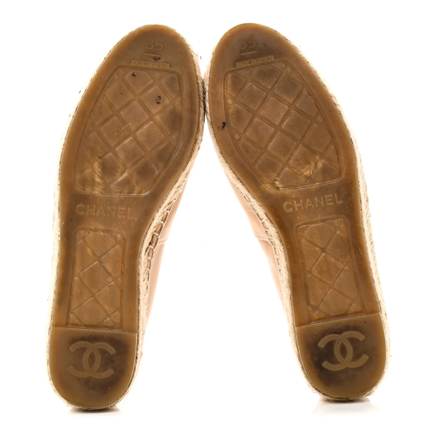 Lambskin CC Espadrilles 35 Beige Black - Image 7