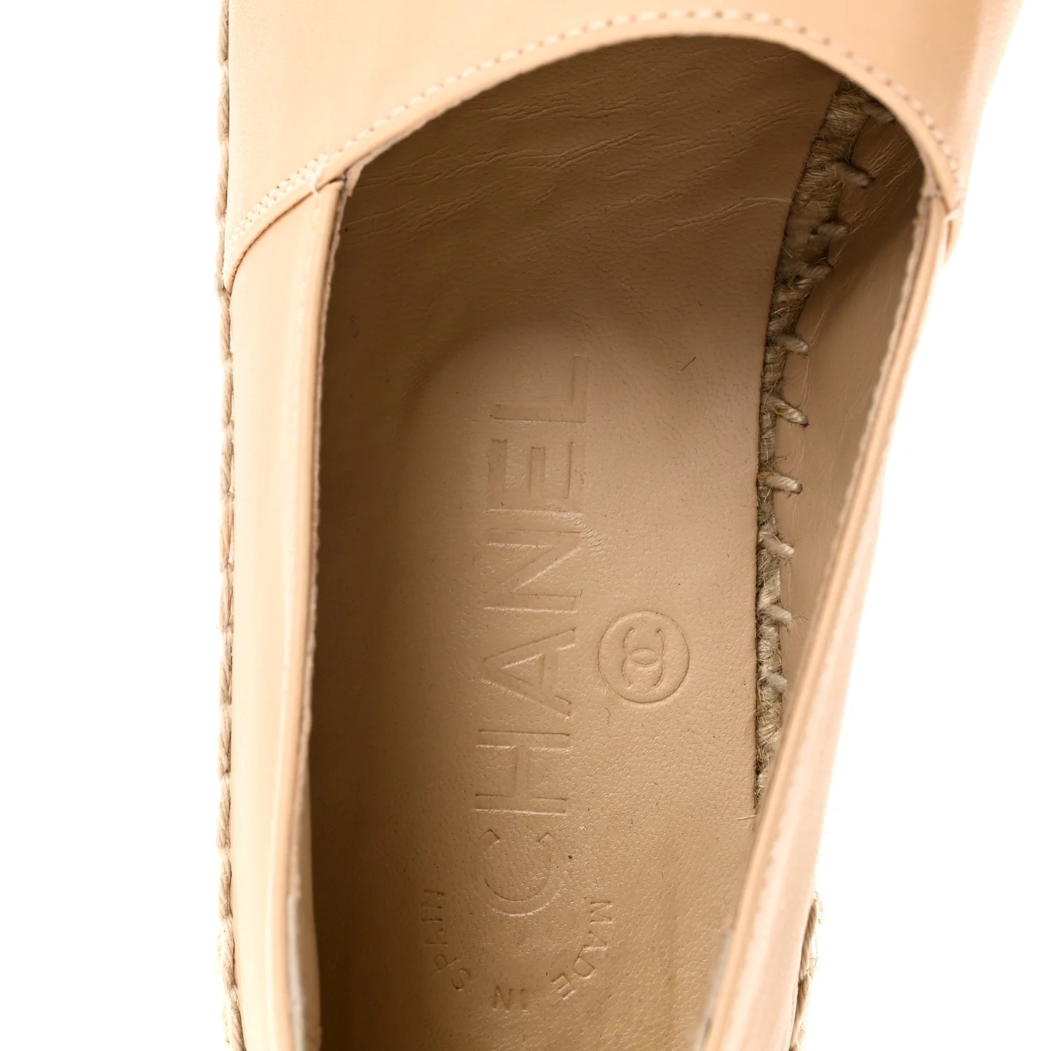 Lambskin CC Espadrilles 35 Beige Black - Image 9