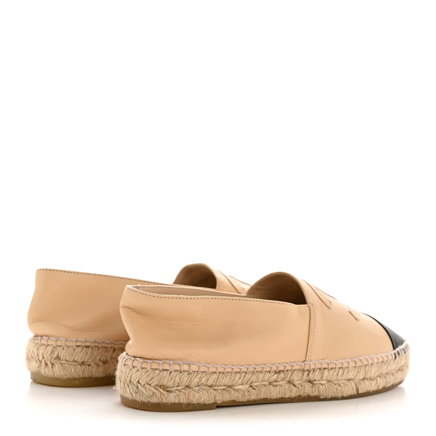 Lambskin CC Espadrilles 37 Beige Black - Image 5