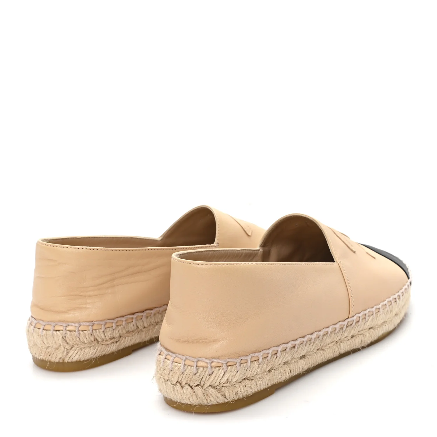 Lambskin CC Espadrilles 37 Beige Black - Image 5