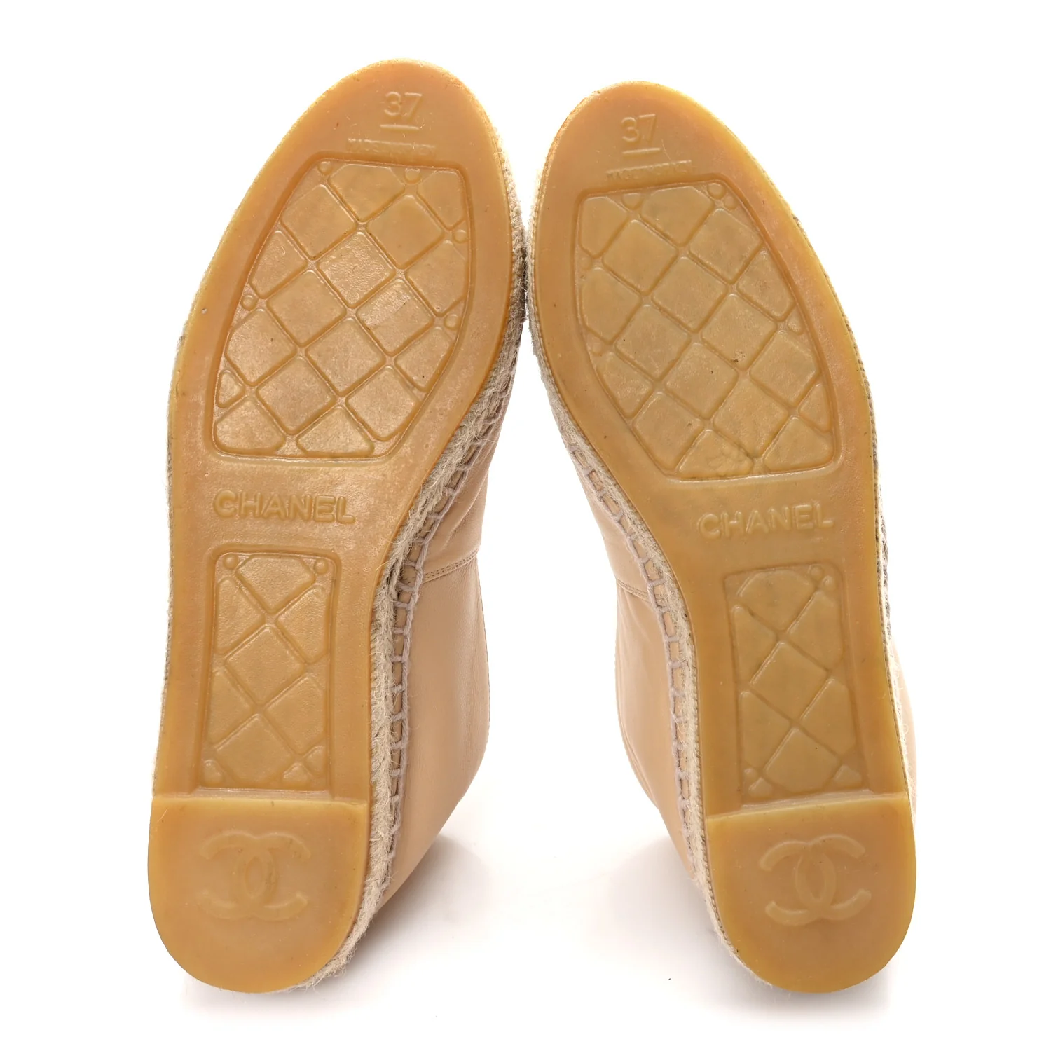 Lambskin CC Espadrilles 37 Beige Black - Image 6