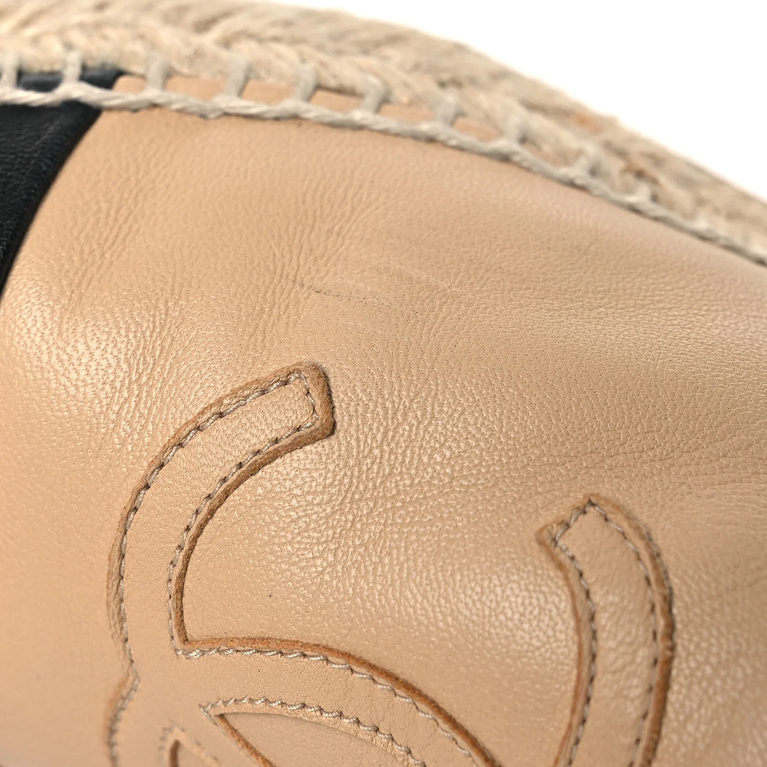 Lambskin CC Espadrilles 37 Beige Black - Image 14