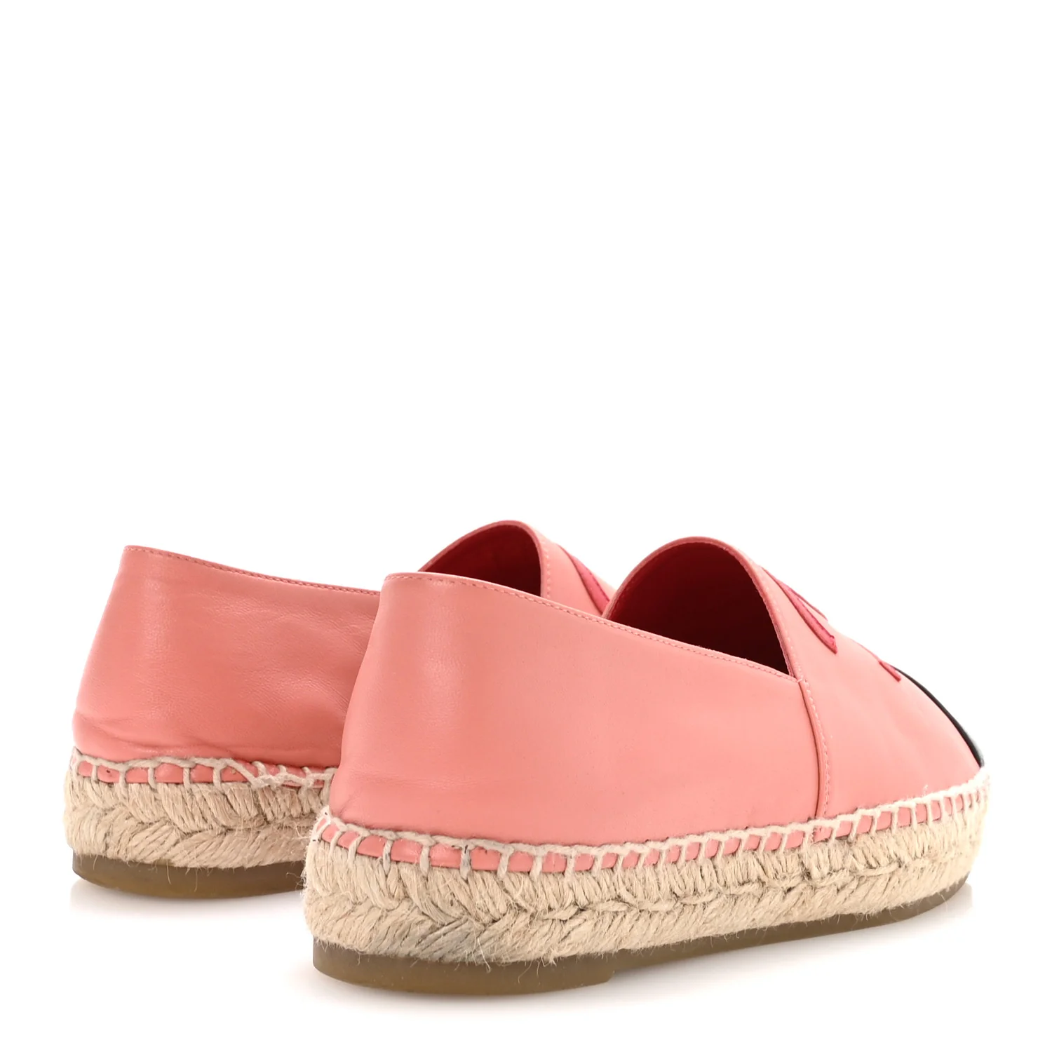 Lambskin CC Espadrilles 38 Pink Red Black - Image 5