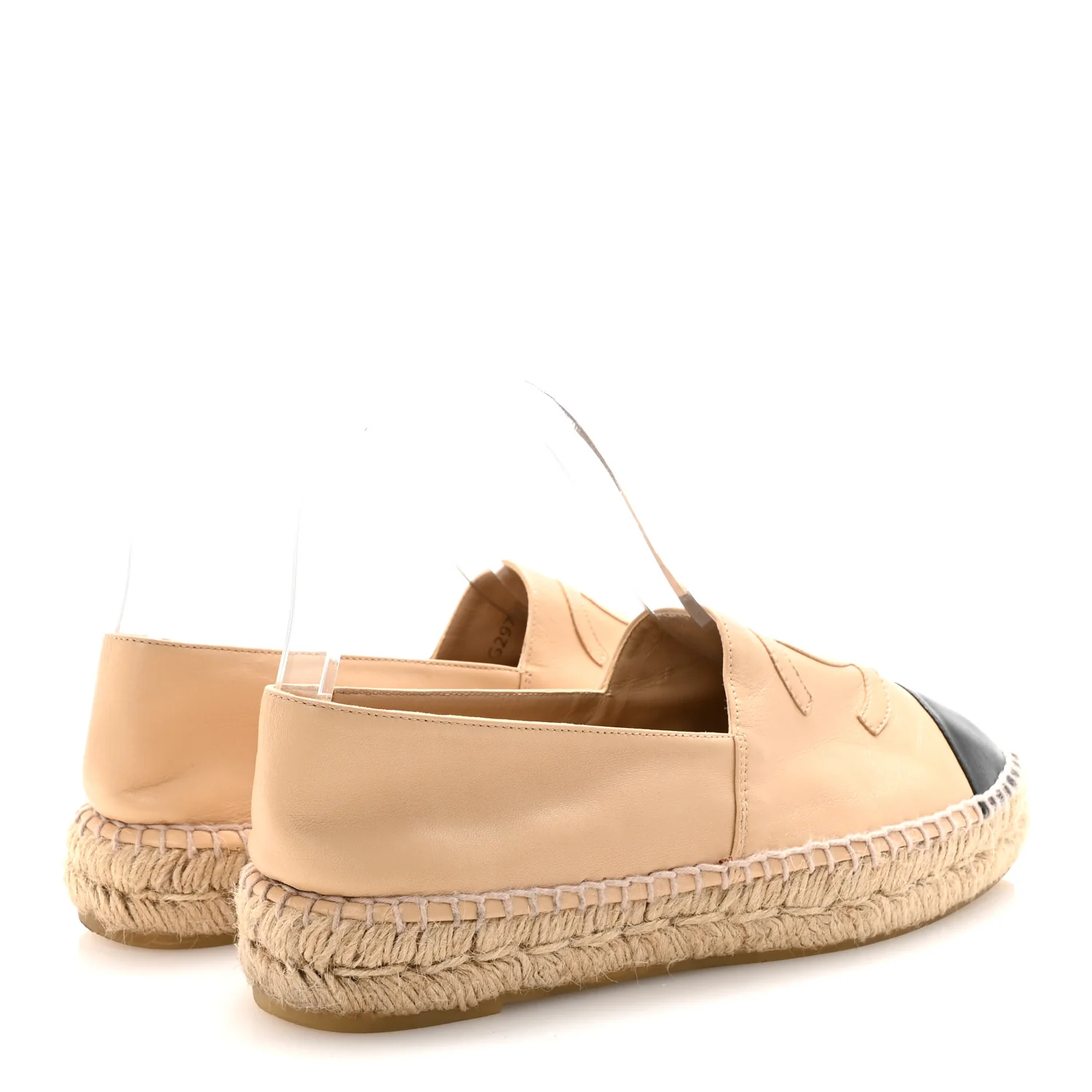 Lambskin CC Espadrilles 39 Beige Black - Image 5
