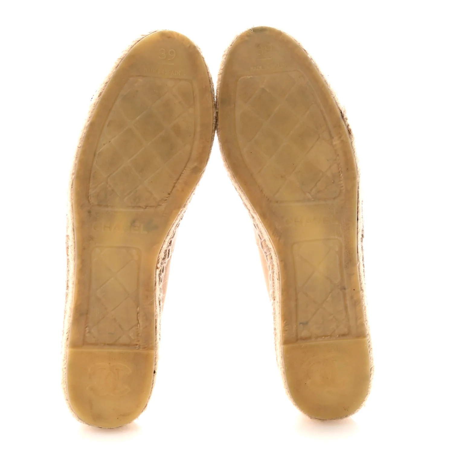 Lambskin CC Espadrilles 39 Beige Black - Image 6