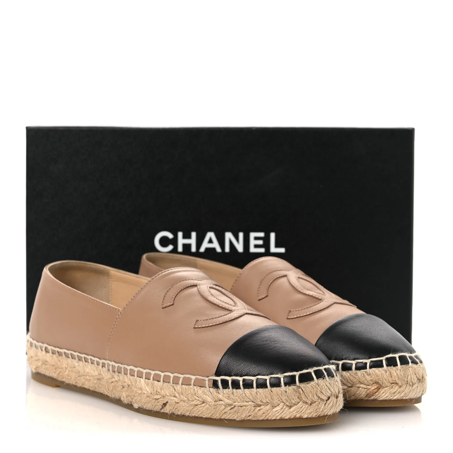 Lambskin CC Espadrilles 40 Beige Black - Image 11