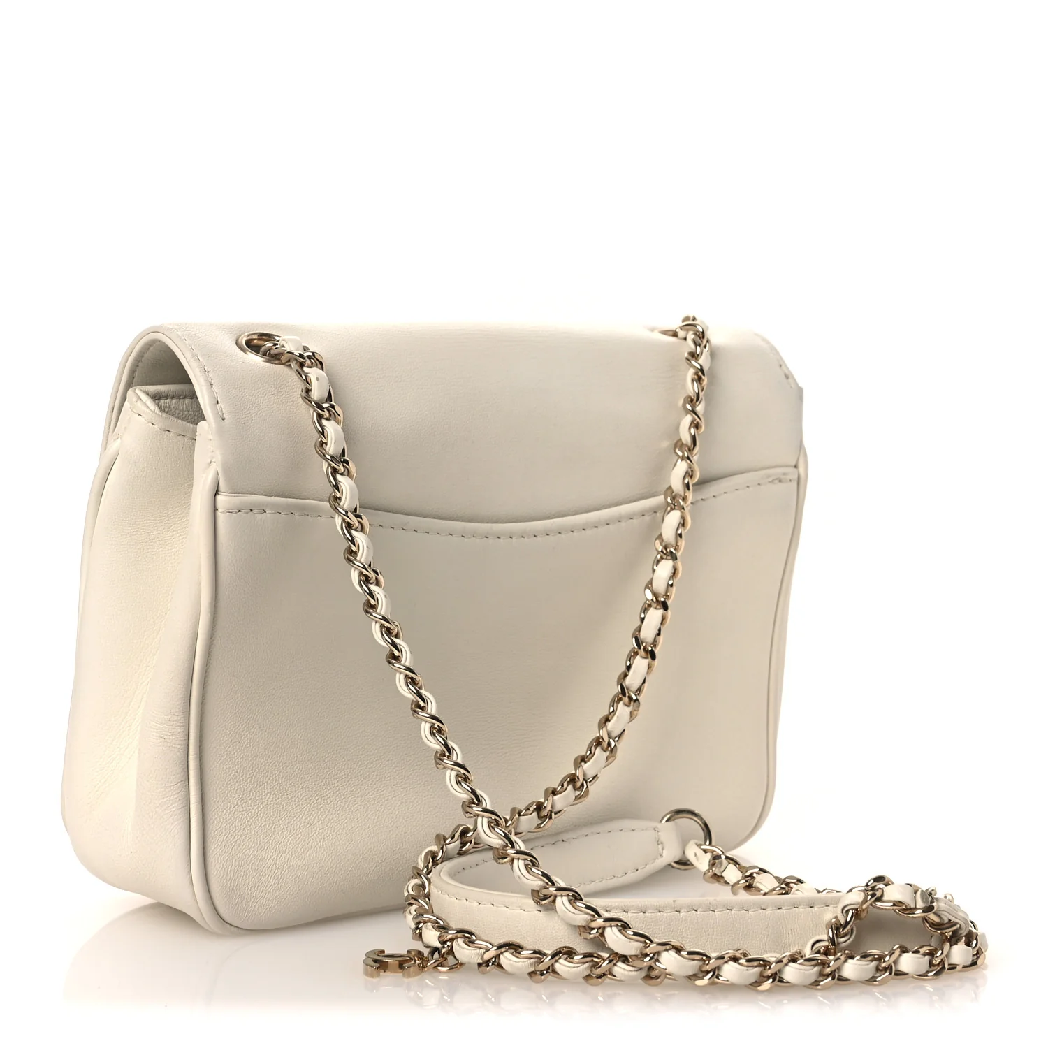 Lambskin CC Mania Flap Bag White - Image 2