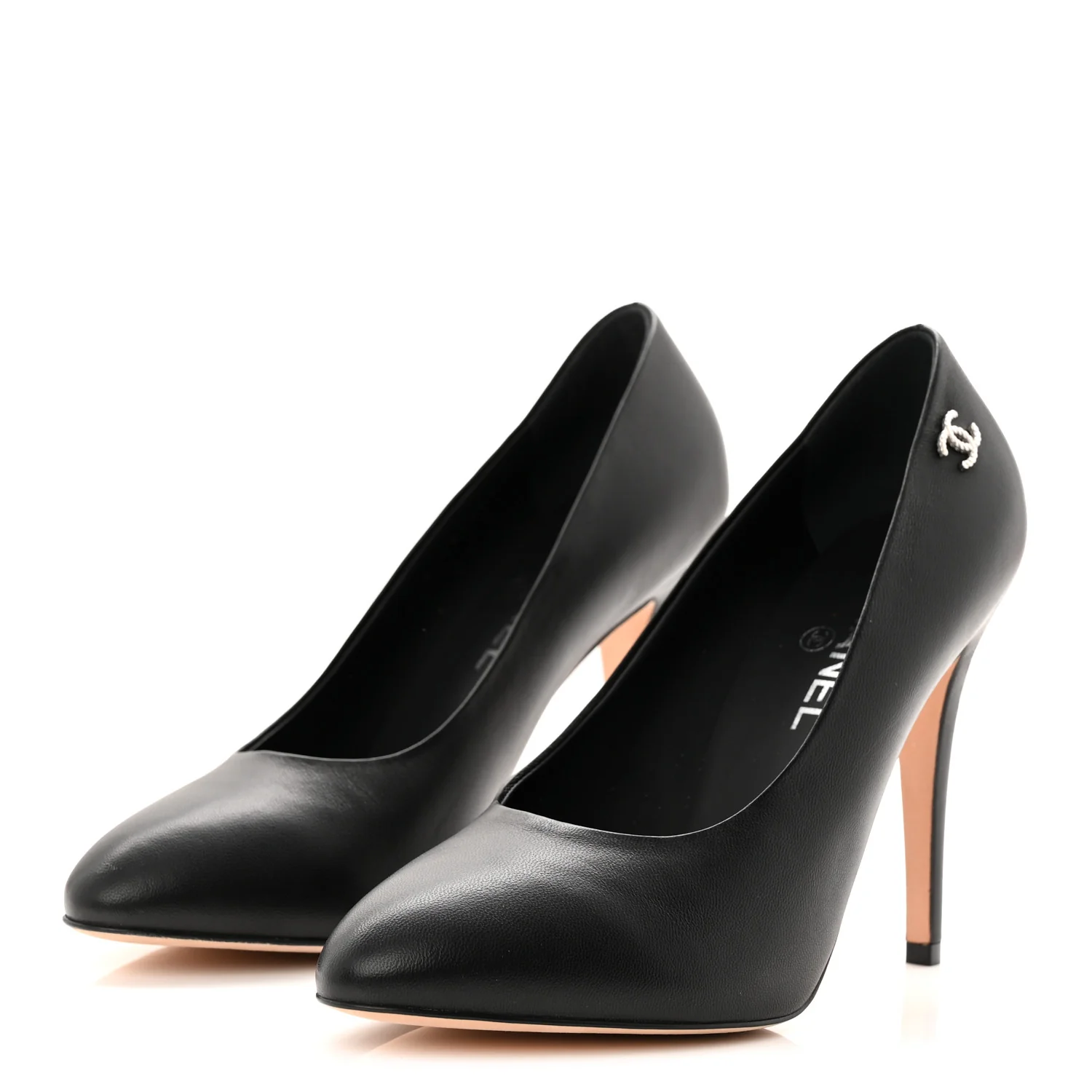 Lambskin CC Pumps 39.5 Black - Image 4