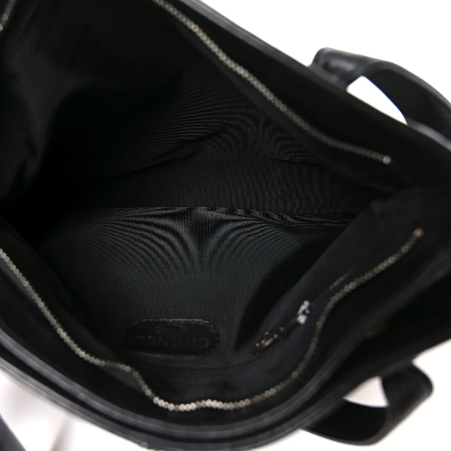 Lambskin CC Stitched Tote Black - Image 5
