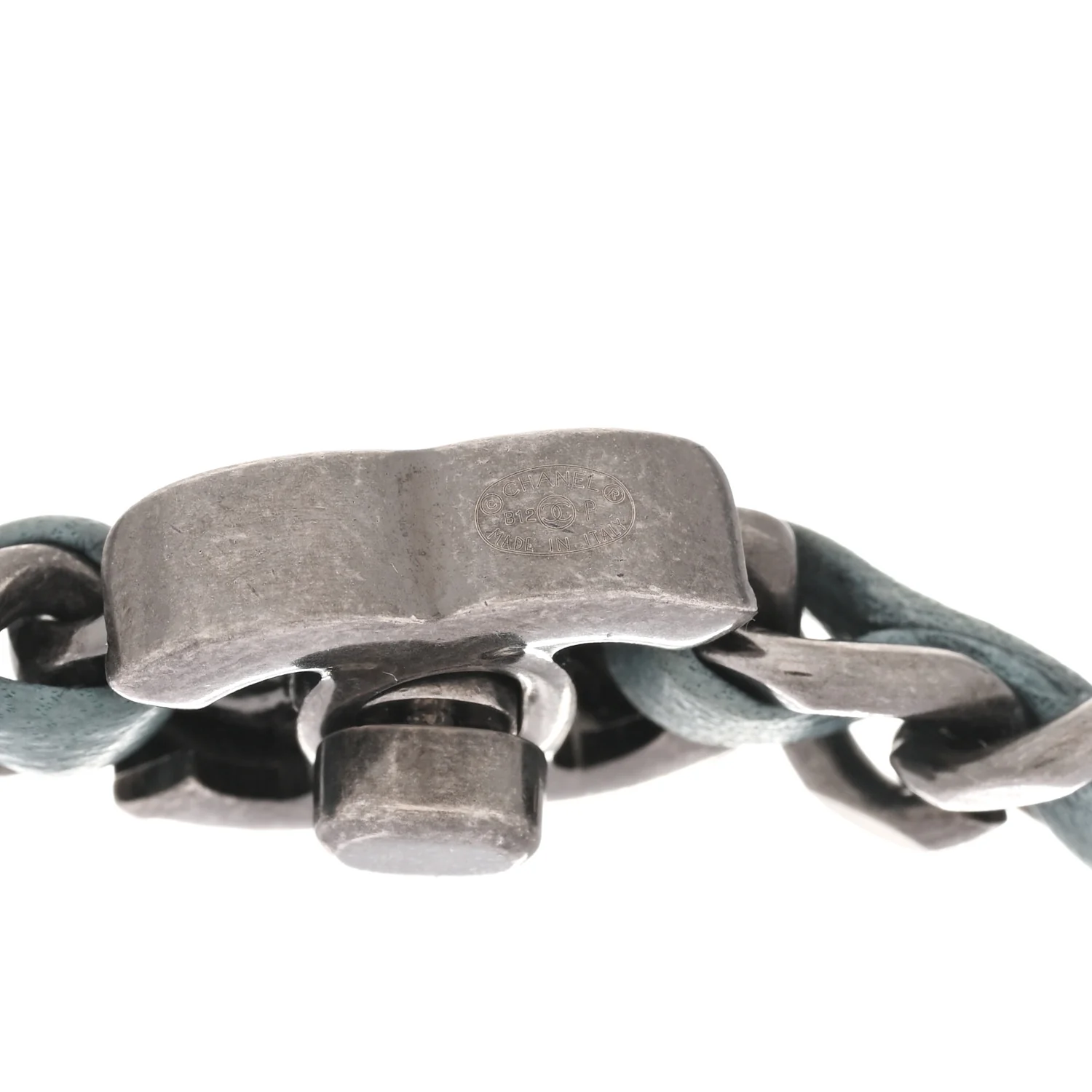 Lambskin CC Turnlock Choker Necklace Navy Blue - Image 5