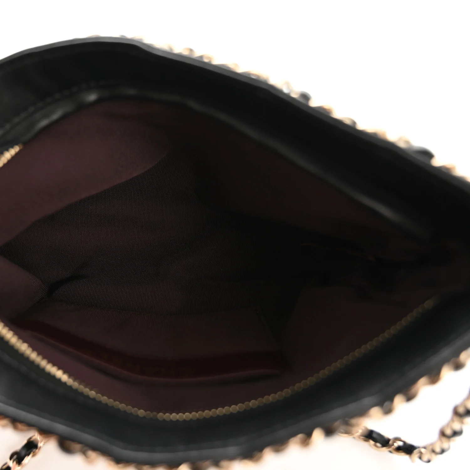 Lambskin Chain Frame Shoulder Bag Black - Image 5