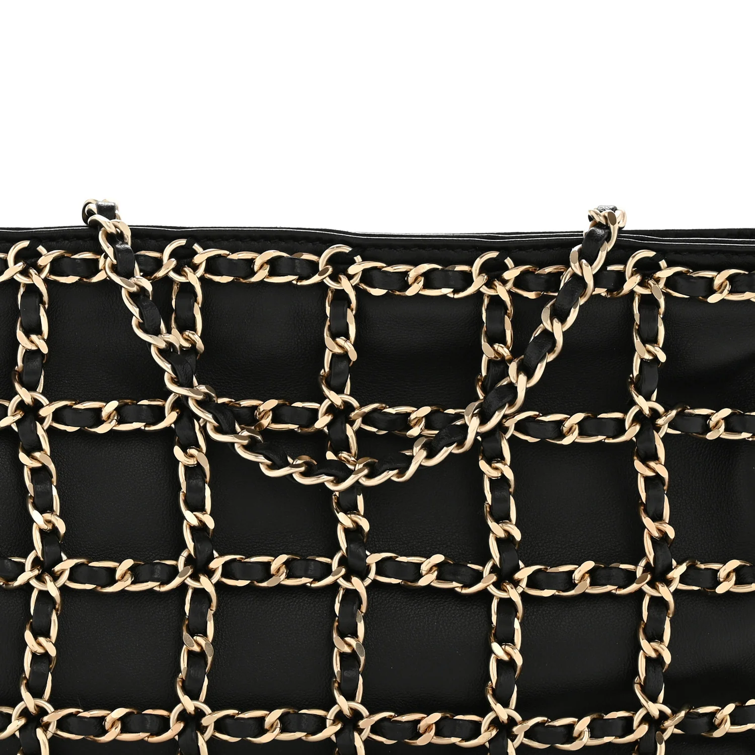 Lambskin Chain Frame Shoulder Bag Black - Image 8