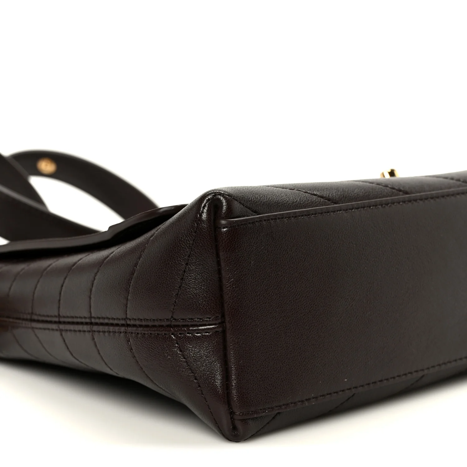 Lambskin Chevron Maxi Flap Bag Dark Brown - Image 10