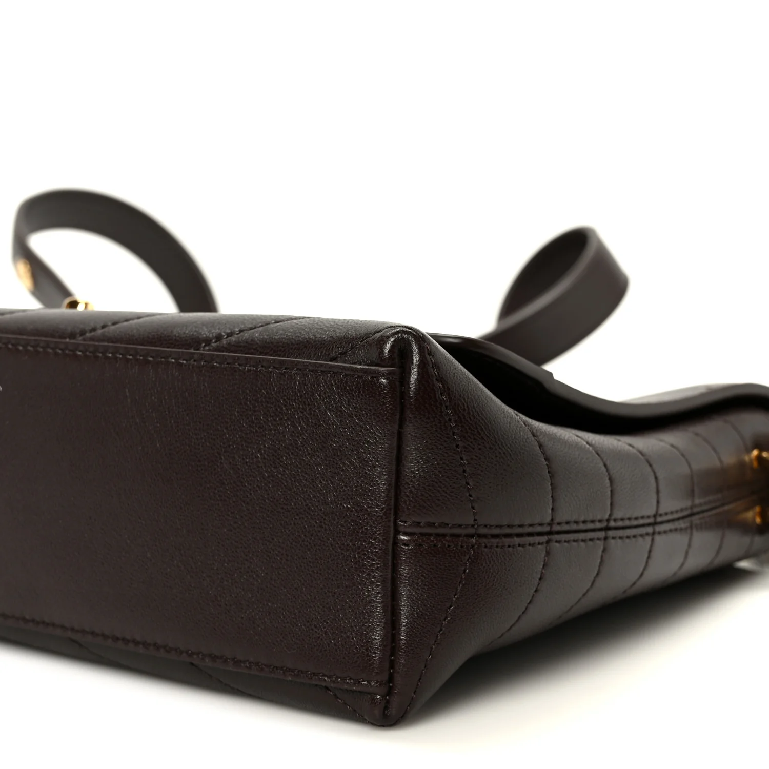 Lambskin Chevron Maxi Flap Bag Dark Brown - Image 11