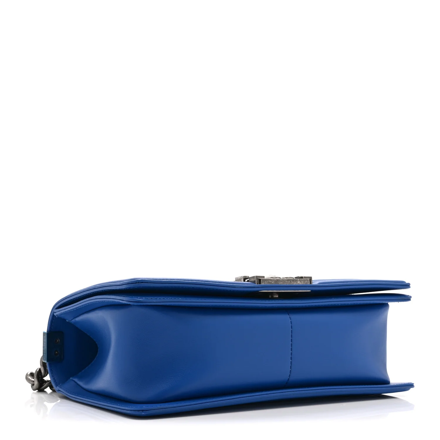 Lambskin Chevron Quilted Medium Boy Flap Blue - Image 4