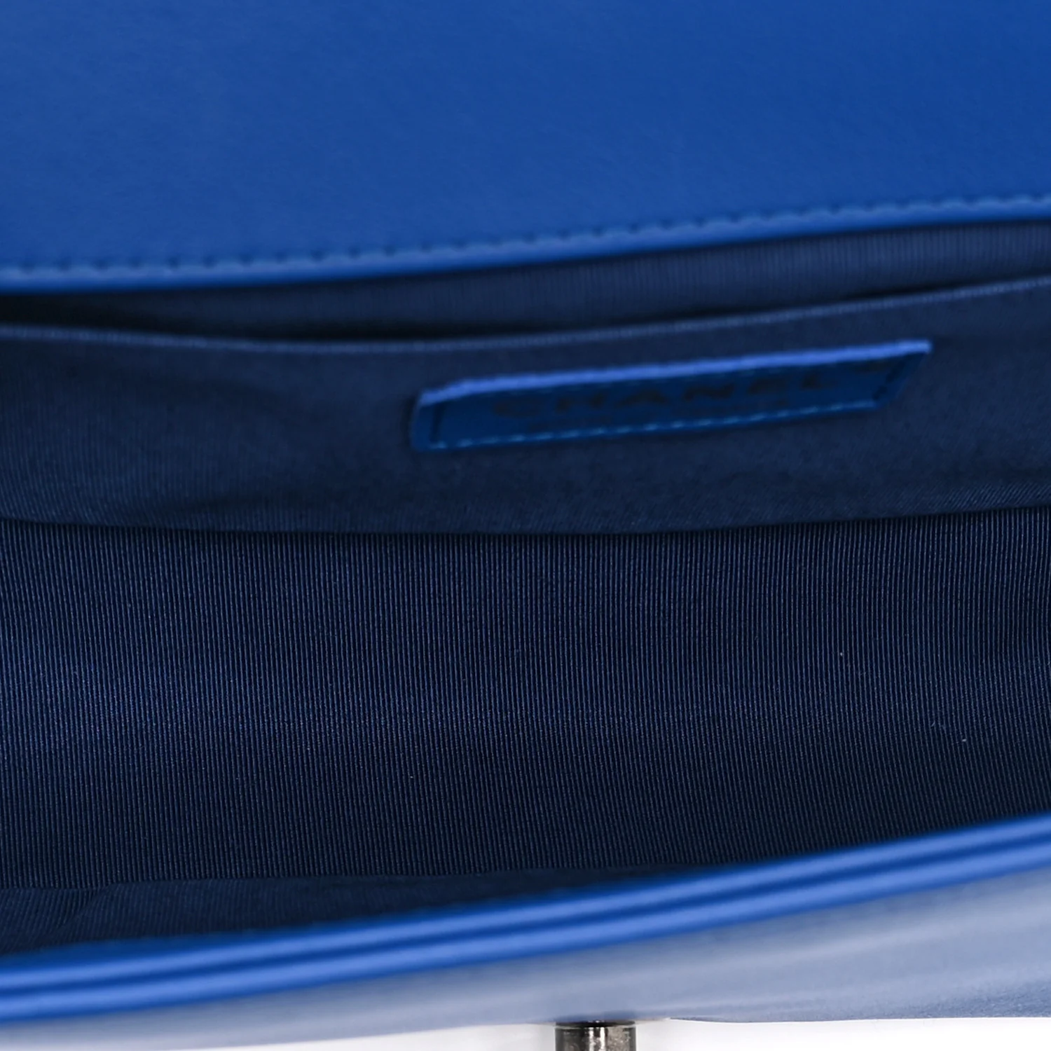Lambskin Chevron Quilted Medium Boy Flap Blue - Image 5