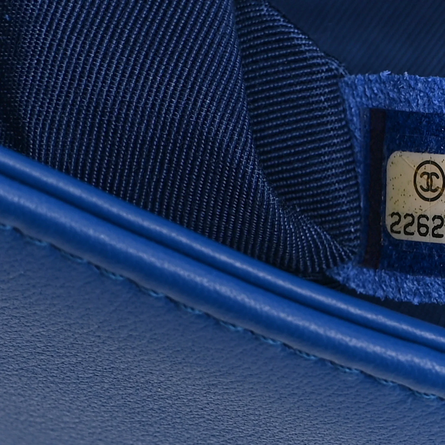 Lambskin Chevron Quilted Medium Boy Flap Blue - Image 7