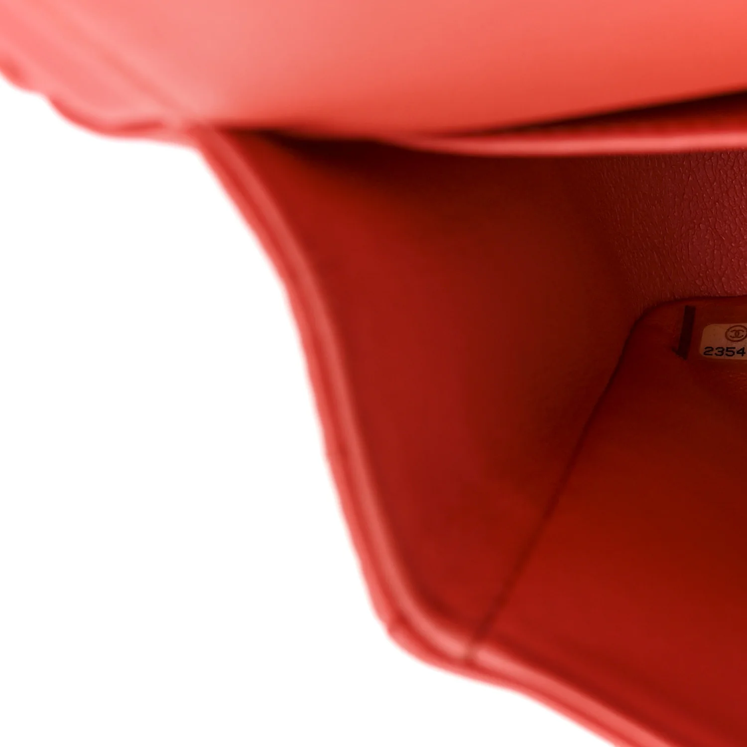 Lambskin Chevron Quilted Medium Double Flap Red - Image 7